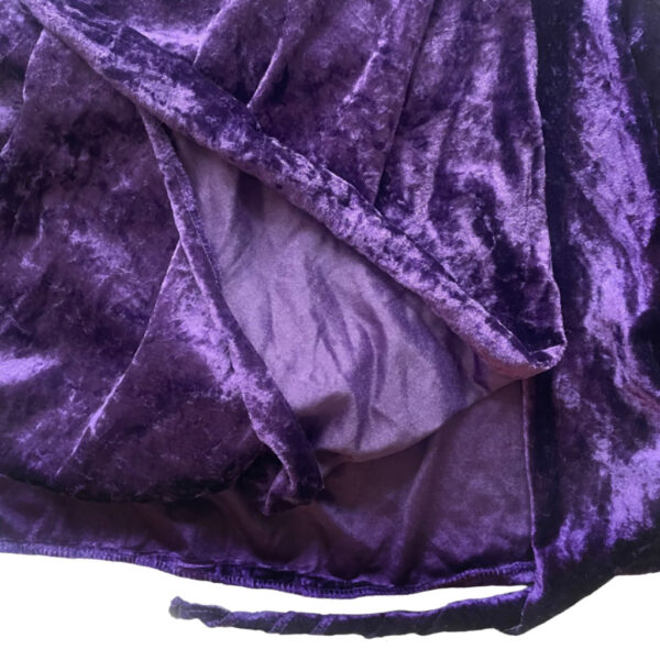 Robe violette panne de velours paillettes Elephant Paris vintage