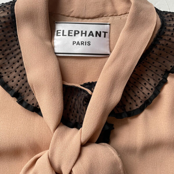 blouse crepe de chine volants Elephant Paris couture