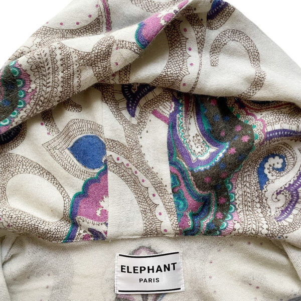 Manteau trapèze en angora imprimé Elephant Paris