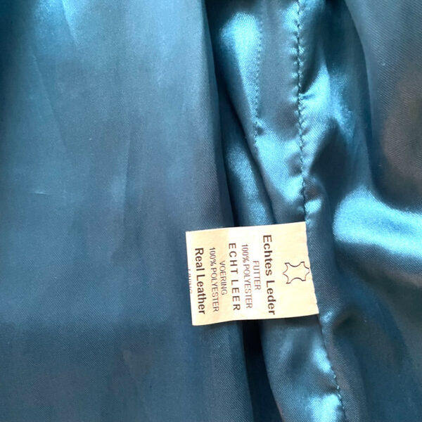Robe à franges en daim turquoise London Paris Newyork Elephant Paris vintage