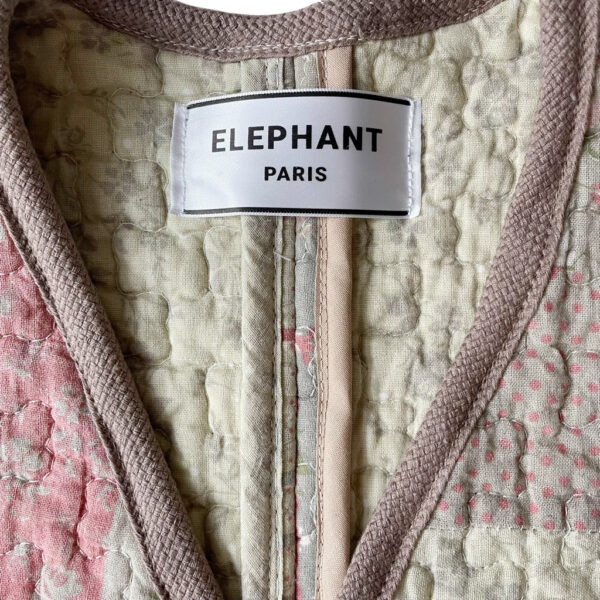 Mini veste matelassée boutis pastel Elephant Paris