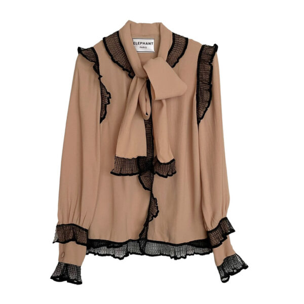 blouse crepe de chine volants Elephant Paris couture
