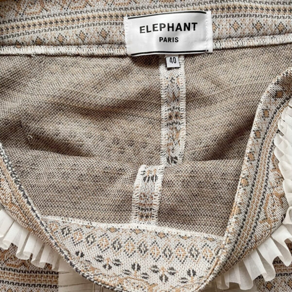 Flare beige jersey volants blancs Elephant Paris couture