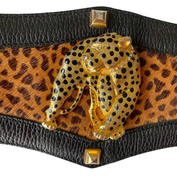 Ceinture léopard Christian Sandjaro Elephant Paris vintage