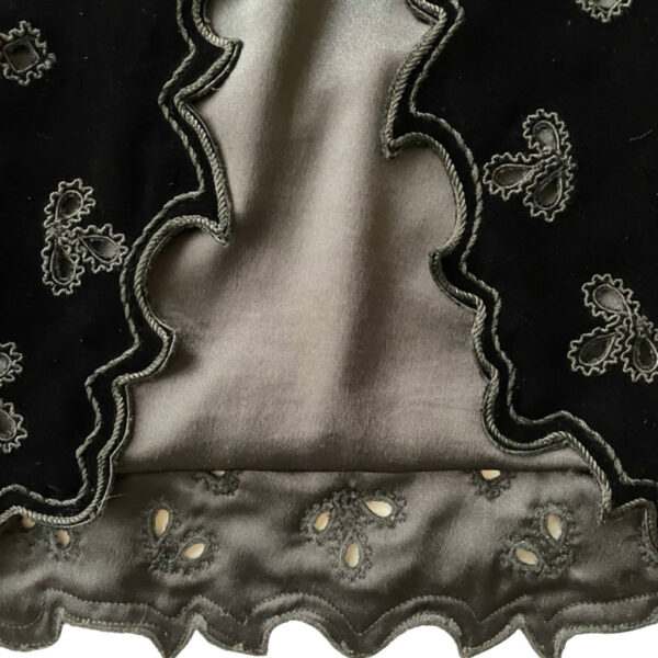 Ungaro robe gilet velours de soie ajourée Elephant Paris vintage