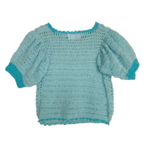 Pull bleu pastel crochet Elephant Paris Couture
