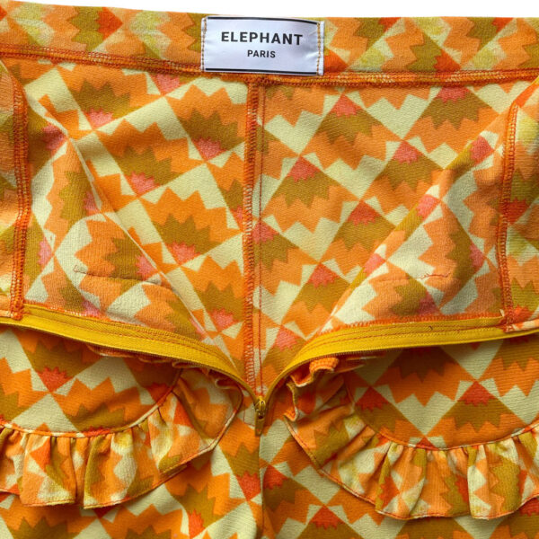 Flare Elephant Butterfly jersey orange geometric Elephant Paris Couture