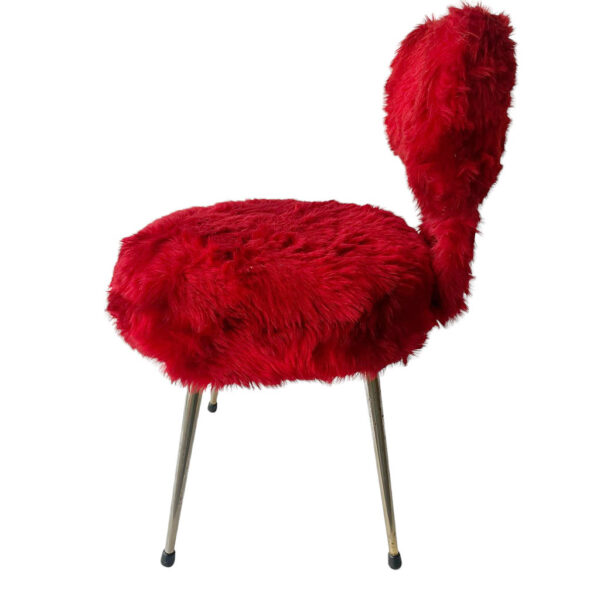 chaise Pelfran moumoute rouge Elephant Paris vintage