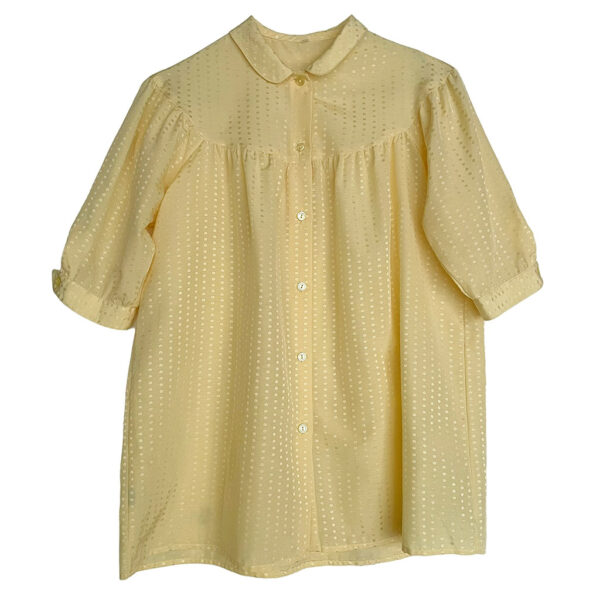 blouse en coton jaune manches ballons Line de Raux Elephant Paris vintage