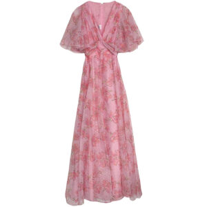 Robe longue rose Nicholas London Elephant Paris vintage