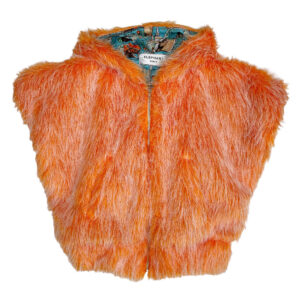 Blouson crop fausse fourrure orange Elephant Paris Couture