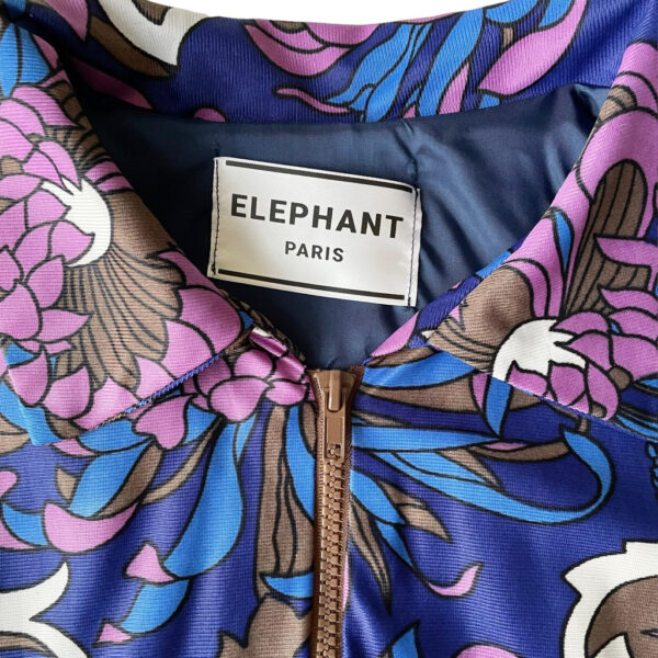 Blouson crop jersey 70s imprimé violet Elephant Paris Couture