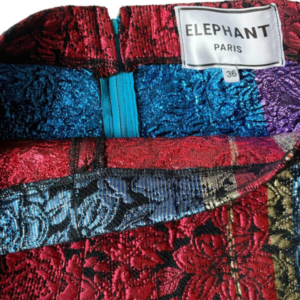 Short Elephant brocard noir rouge Elephant Paris Couture