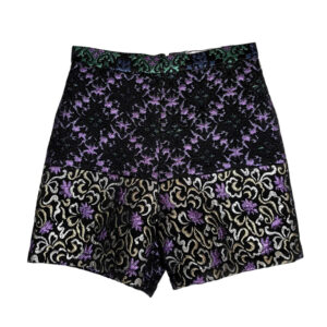 Short Elephant brocard violet vert Elephant Paris Couture