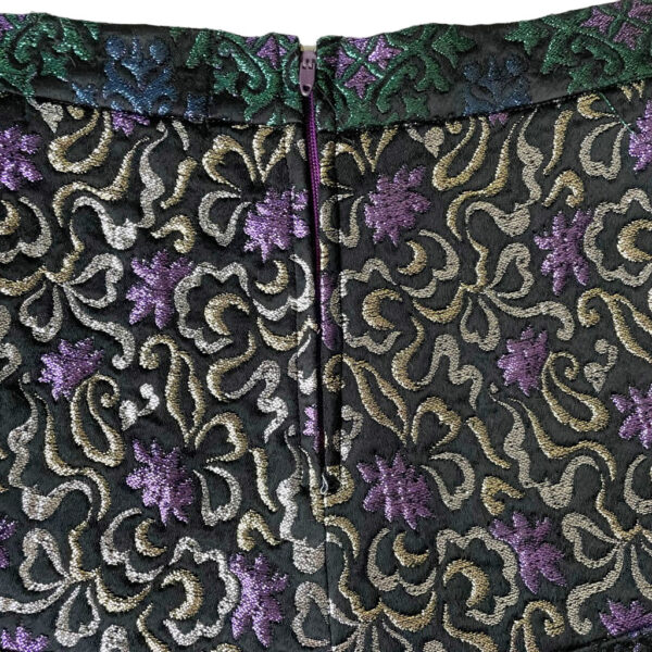 Short Elephant brocard violet vert Elephant Paris Couture