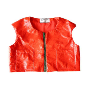 Veste crop vinyl orange Elephant Paris Couture