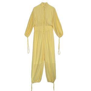 jumpsuit soie jaune Elephant Couture