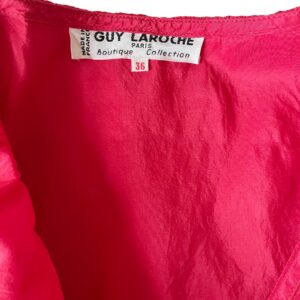 blouse soie rouge Guy Laroche Elephant Paris vintage