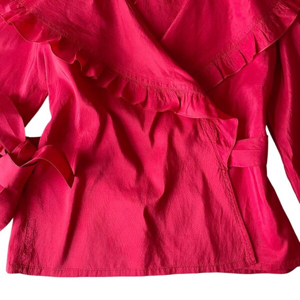 blouse soie rouge Guy Laroche Elephant Paris vintage