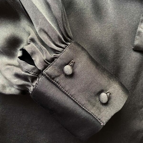 blouse soie noire Catherine Fardin Elephant Paris vintage