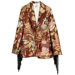 blazer matelassé oiseaux et franges Elephant Paris Couture