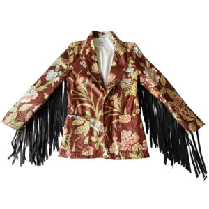 blazer matelassé oiseaux et franges Elephant Paris Couture