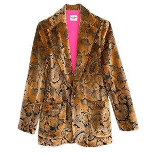 blazer costume velours fleurs Elephant Paris Couture