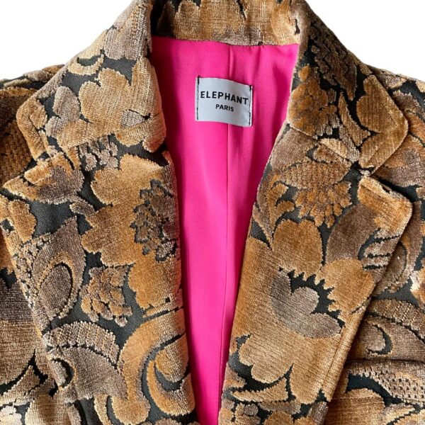 blazer costume velours fleurs Elephant Paris Couture