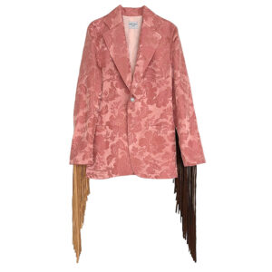 blazer rose satin et franges Elephant Paris Couture