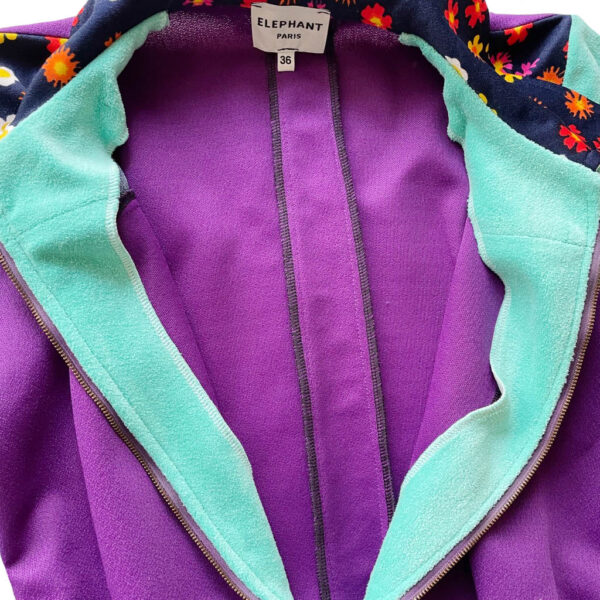 combishort éponge turquoise violet Elephant Paris Couture