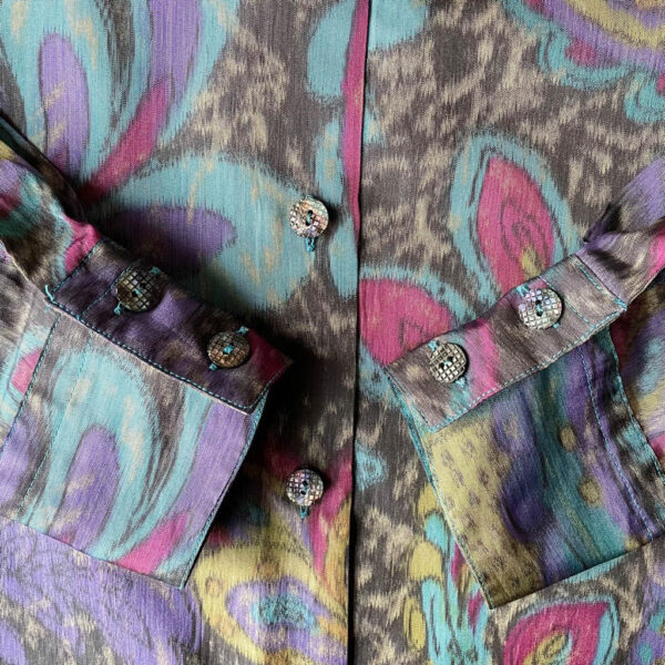 blouse soie Missoni Elephant Paris vintage