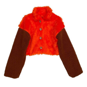 Veste crop fausse fourrure orange Elephant Paris Couture