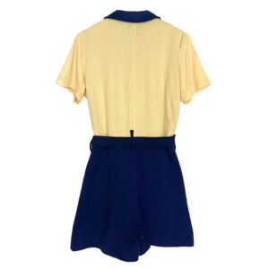 combinaison short marine jaune jersey laine Elephant Paris Couture
