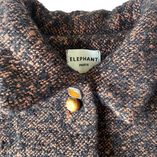 Veste crop tweed safran noir Elephant Paris Couture
