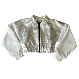 bombers blanc vinyl argent Elephant Paris Couture