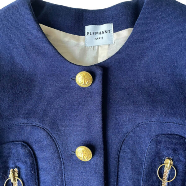 micro veste squirrel marine jersey laine Elephant Paris Couture