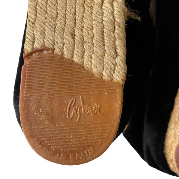 babouches espadrilles velours Yves Saint Laurent Elephant Paris vintage