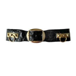 Ceinture cuir Christian Sandjaro Elephant Paris vintage