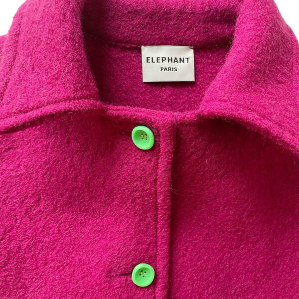 Mini cape lainage fuchsia Elephant Paris Couture