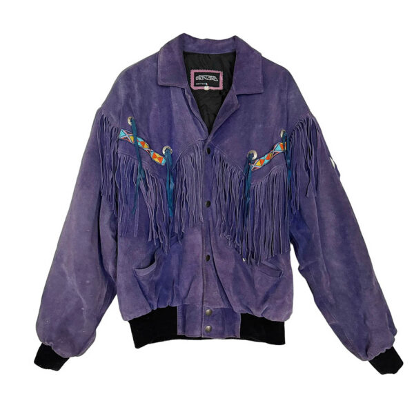 Blouson daim violet Okinawa Elephant Paris vintage