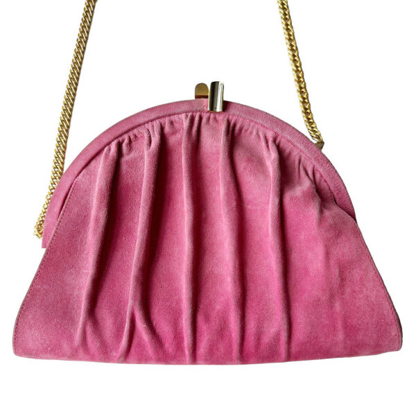 Sac daim rose Lancel Elephant Paris vintage