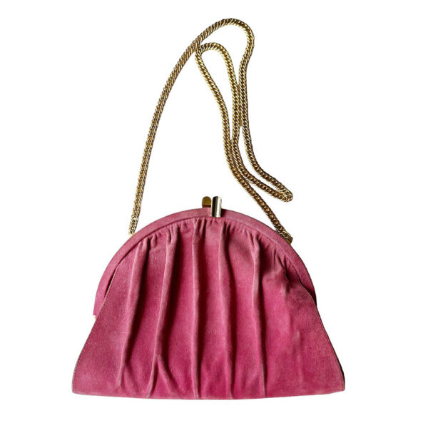 Sac daim rose Lancel Elephant Paris vintage