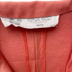 Robe corail Nina Ricci Elephant Paris vintage