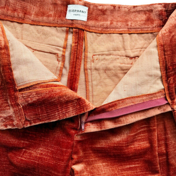 Pantalon pinces velours rose Elephant Paris Design