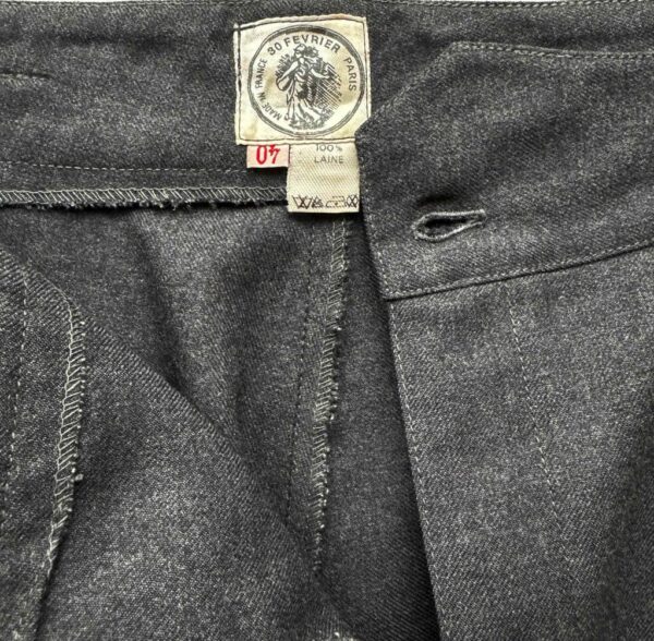 Pantalon laine gris pinces 30 Fevrier Elephant Paris vintage