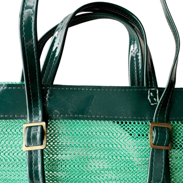 Sac cabas vinyl vert Elephant Paris vintage