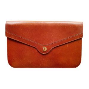 Pochette cuir D 70s Elephant Paris vintage