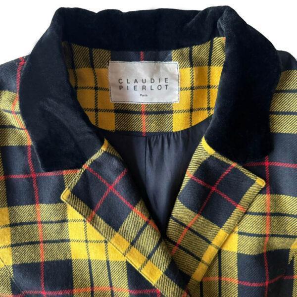 Veste tartan jaune Claudie Pierlot Elephant Paris vintage