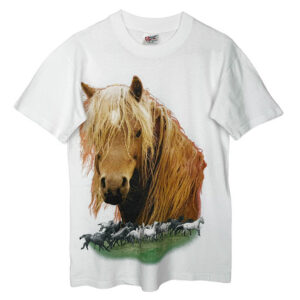 T-shirt Hanes Horses Elephant Paris vintage