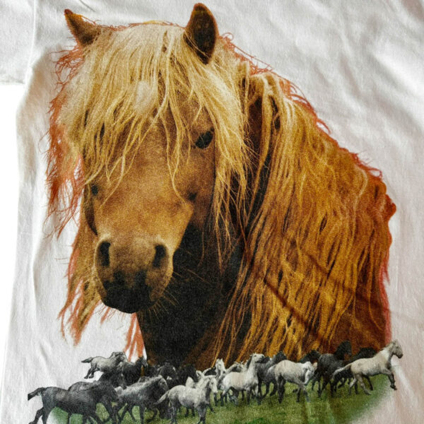 T-shirt Hanes Horses Elephant Paris vintage